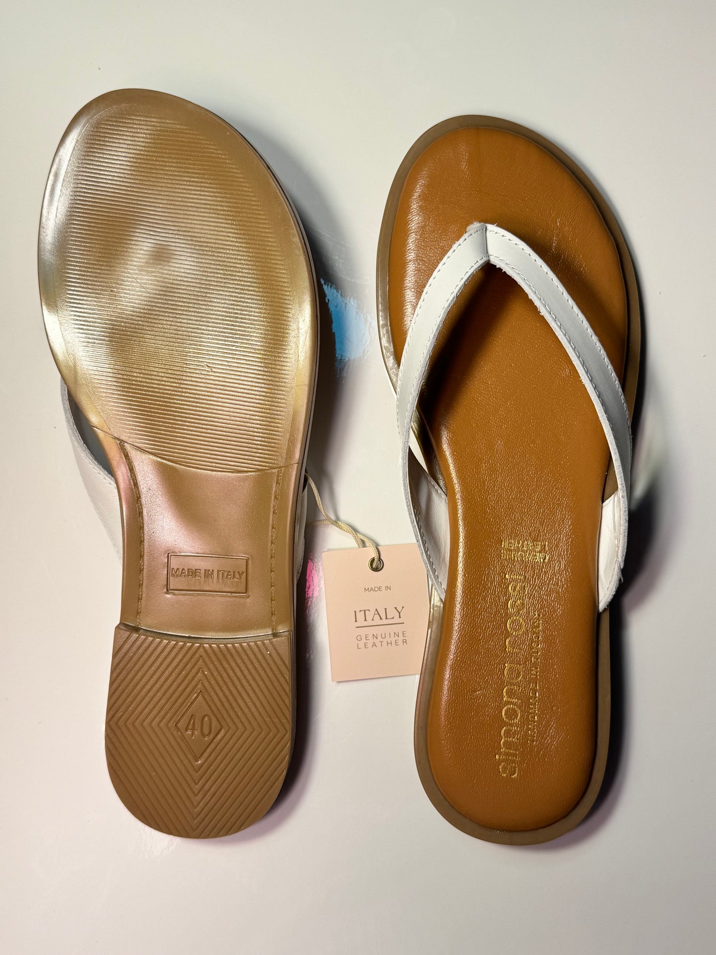 NEW!! Women Leather Flip-Flop Size 9