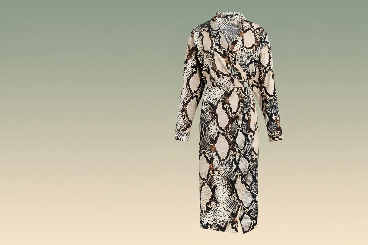 NEW!! Express Snake Print along Sleeve Dress L