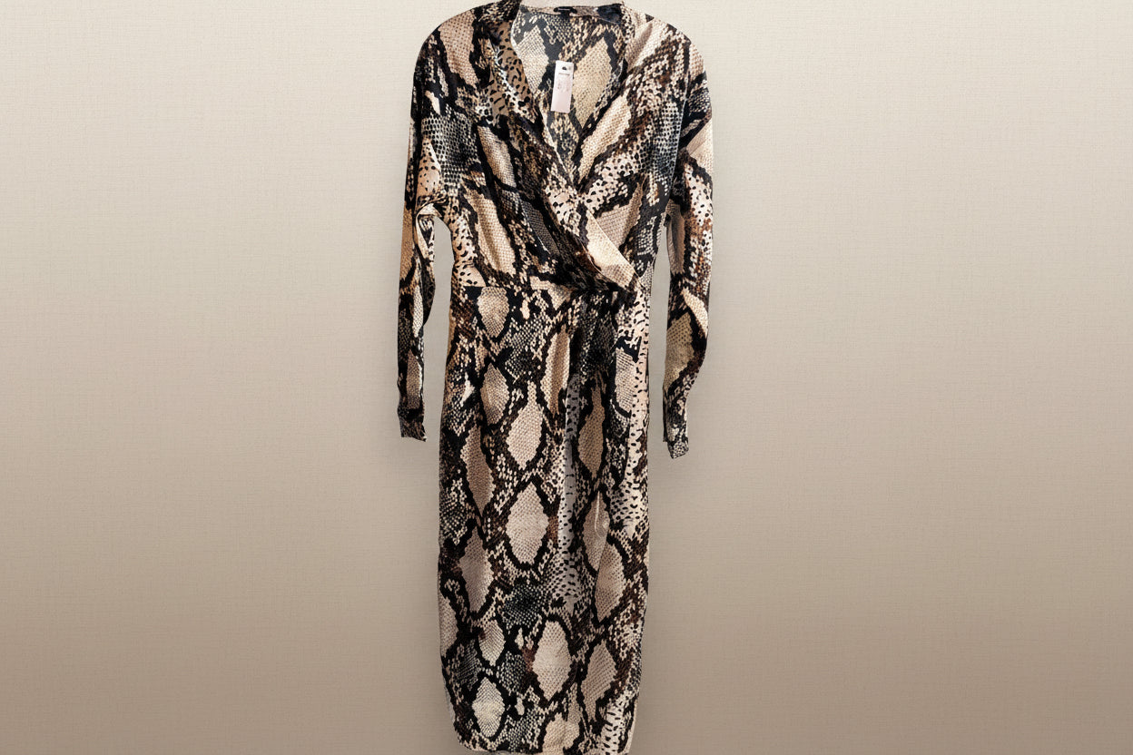 NEW!! Express Snake Print along Sleeve Dress M