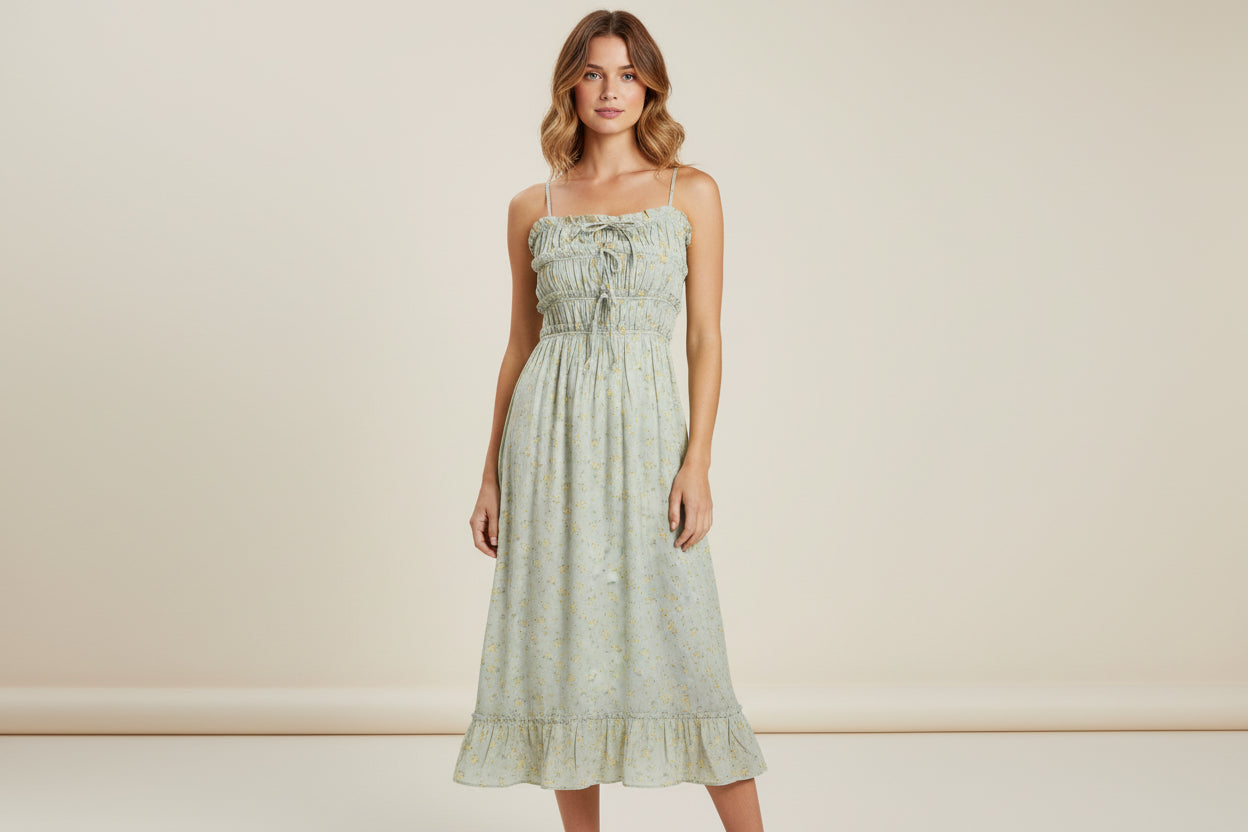 NEW!! Jessica Simpson Women Flare Sleeveless Maxi Cotton Dress (L)