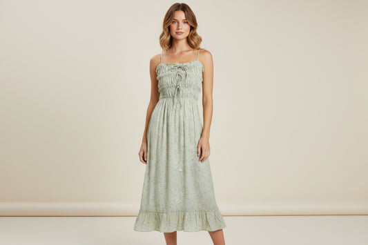 NEW!! Jessica Simpson Women Flare Sleeveless Maxi Cotton Dress (L)