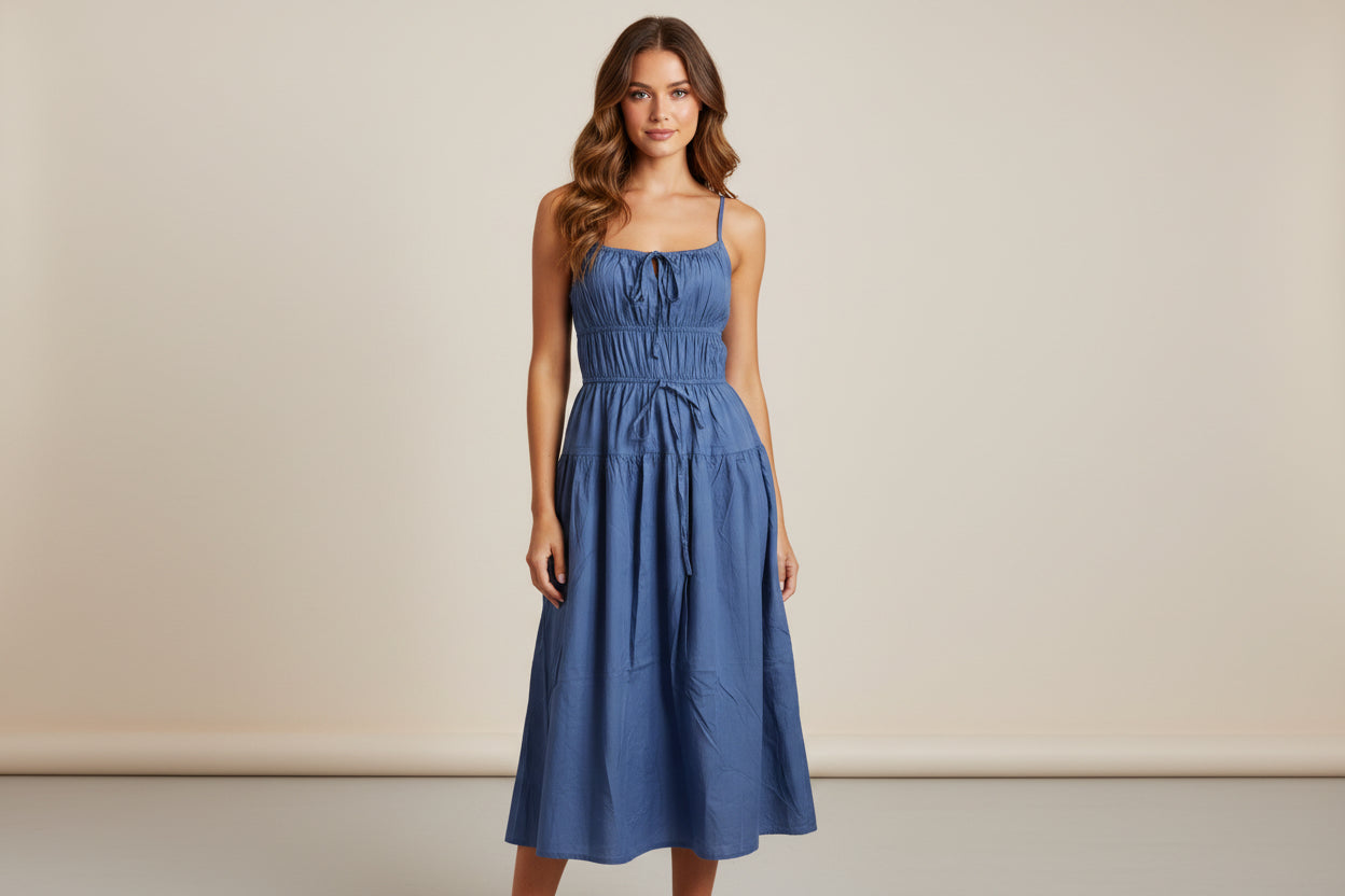 NEW!! Women Flare Sleeveless Maxi Dress (L)