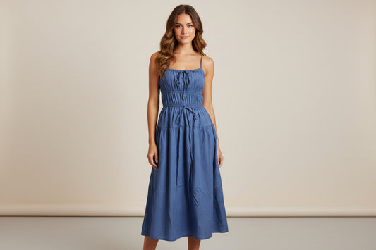 NEW!! Women Flare Sleeveless Maxi Dress (L)